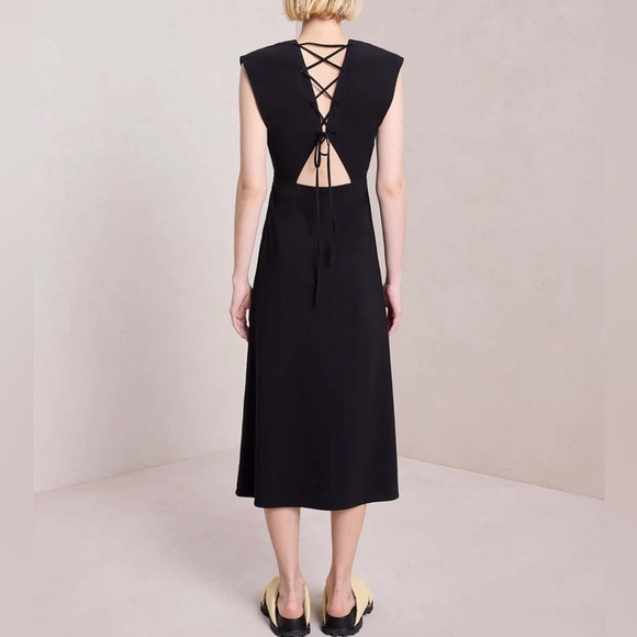 A.L.C. Amelie Cotton Lace Up Back Midi Dress - Picture 2 of 6